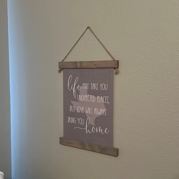 Wall sign- grey with white writing and wooden frame! - Picture 1 of 2